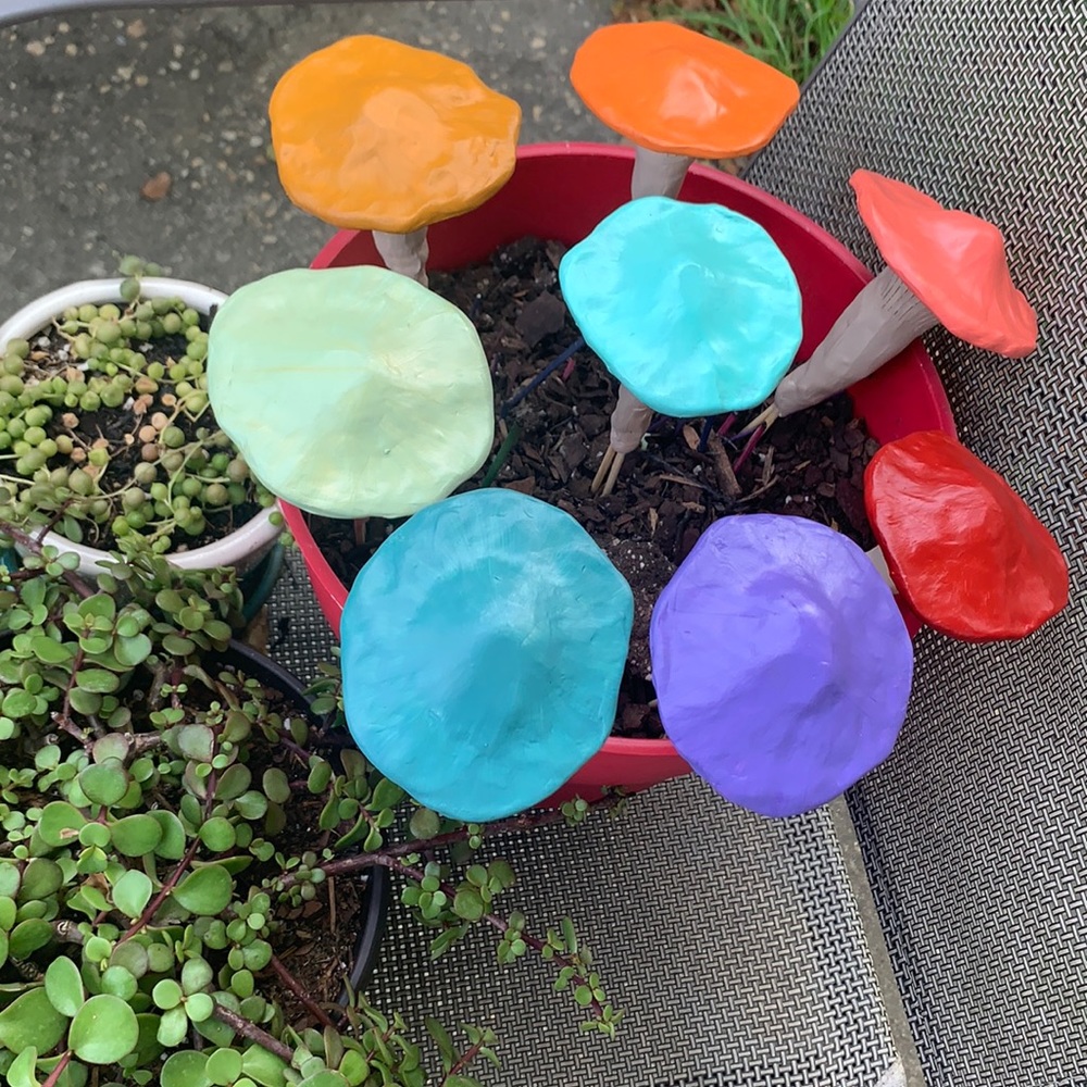 SET OF 3 Custom order Garden Stake Mushrooms π - Picture 2 of 10